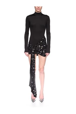 Silver Polka-Dots Overlay Mini Dress DAVID KOMA | AW25DK34DBLACKSILVER